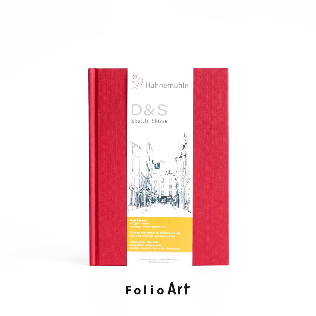 folio-art-สมุดวาดภาพ-hahnem-hle-sketchbook-d-amp-s-a5-portrait-red-a5-สีแดง-แนวตั้ง-140-แกรมมี160หน้า-80-แผ่น-8570129