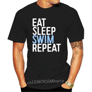 [S-5XL] เสื้อยืด พิมพ์ลาย Eat Sleep Swim Repeat Gif-RT Wo s สําหรับผู้ชาย 153581