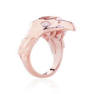 ake ake Eagle Duo Wings Ring - Pure Pink แหวนเงินแท้ 925 แกะมือชุบทองชมพู ลายปีกเทวดา ปีกนกอินทรียุโรปยุคกลางสุดเฟียซ