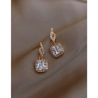 ต่างหูแฟชั่น ต่างหูเพชร สวยๆ น่ารักๆ ต่างหูขนาดเล็ก Rhinestone Drop Earrings ส่งจากไทย