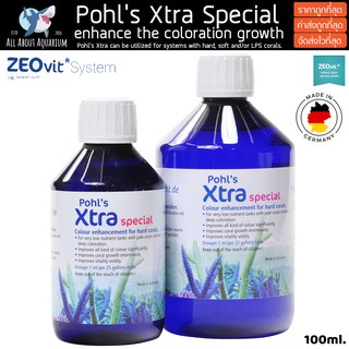 Zeovit Pohls Xtra Special 100ml. หนึ่งในผลิตภัณฑ์เร่งสีเร่งโตที่ทรงพลังที่สุดของ zeovit เป็นที่ยอมรับสำหรับฟาร์มปะการัง