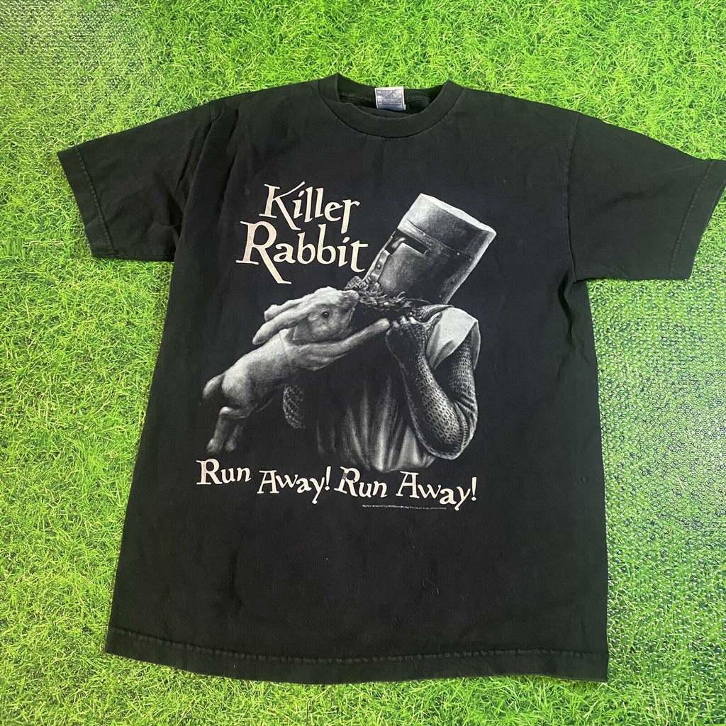 2005-monty-python-killer-rabbit-run-away-วิ่งไป-เสื้อยืด-ขนาดกลาง