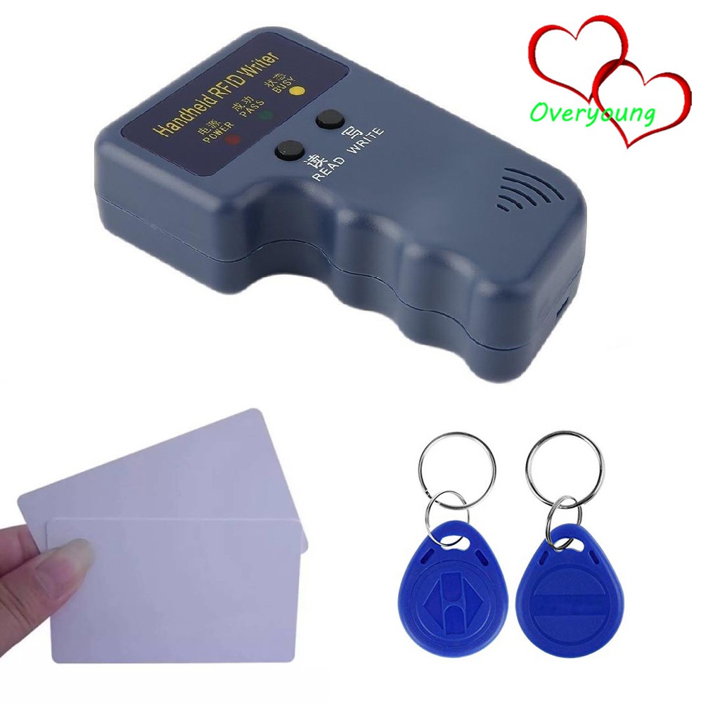 New 125KHz Handheld RFID ID Card Copier Reader Writer with 2 Writable ...