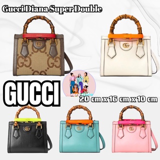 กุชชี่  GUCCI  Gucci Diana Super Double G Pattern Bamboo Mini Tote Bag/กระเป๋าถือ/ใหม่ล่าสุด/รับประกันของแท้ 100%