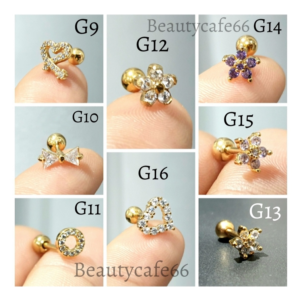 จิวปีกหู-จิวเพชร-ก้านทอง-minimal-earrings-g-g9-g16-จิวเกาหลี-1-ชิ้น-ต่างหูเพชร-จิวผึ้ง-ต่างหูเพชร-จิวดอกไม้-จิวดาว