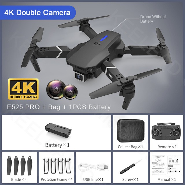ภาพสินค้าพร้อมส่ง โดรนบังคับวิทยุ  Drone E88 Double camera ถ่ายภาพ บินนิ่ง ถ่ายวีดีโอชัด จากร้าน myee_3cmall บน Shopee ภาพที่ 2
