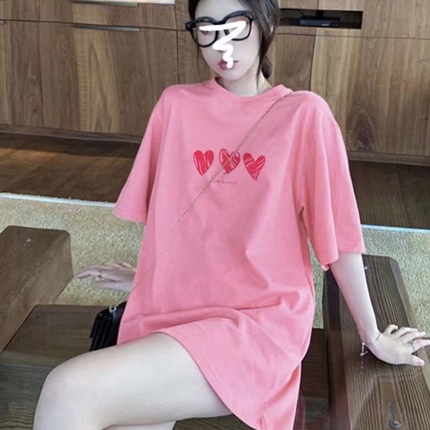 fashiongirl1688-เสื้อโอเวอร์ไซส์แขนสั้น-เสื้อผ้าวัยรุ่นแฟชั่นเกาหลี-พิมพ์ลาย-คอกลม-สตรี-พร้อมส่ง