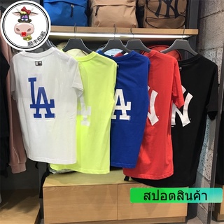 Mlb เสื้อยืดทรงหลวมเทรนด์เรียบง่ายสําหรับผู้ชาย