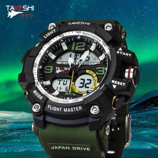 นาฬิกาข้อมือ ผู้ชาย เครื่องญี่ปุ่น แฟชั่น สปอร์ต เท่ TAKESHI TK06GR SPORT CHRONOMETER WATCH นาฬิกา dot time