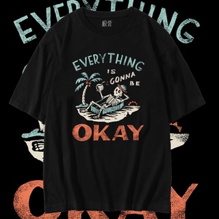 เสื้อคู่ - OnoOKAY เทรนด์การออกแบบการพิมพ์ใหม่เสื้อยืดแขนสั้น Unisex ด้านบน