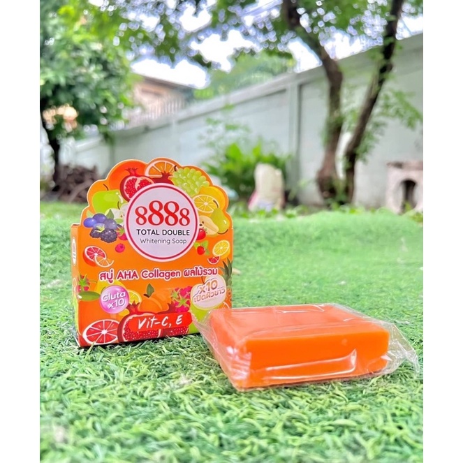 สบู่-8888-total-double-whitening-soap-สบู่เร่งผิวขาวผลไม้รวม