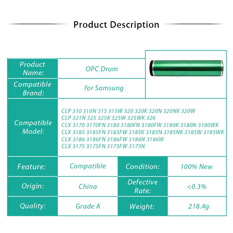 ลูกดรัม-opc-อะไหล่เครื่องปริ้นเตอร์-สำหรับ-samsung-clp-310-clp-320-clp-315-clp-321-clp-325-clp-326