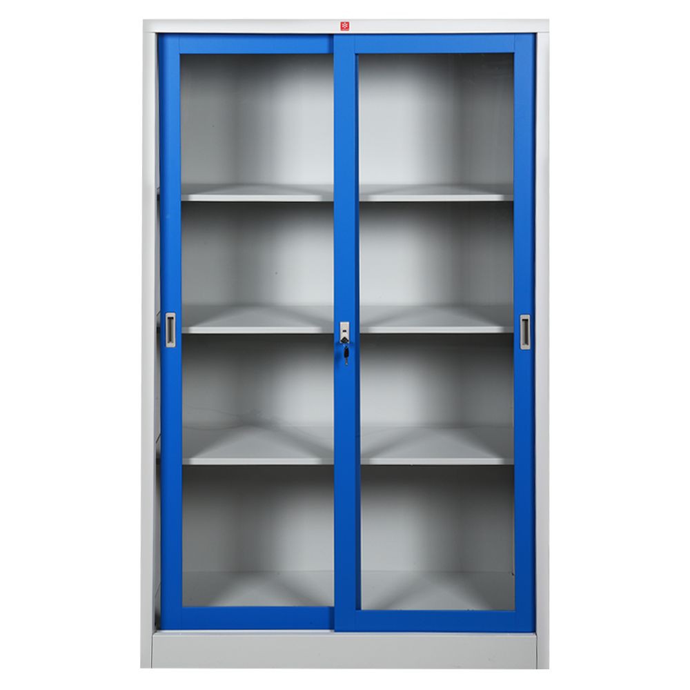 ตู้เอกสาร-ตู้เหล็กสูงบานเลื่อนกระจก-lucky-world-ksg-120k-rg-สีน้ำเงิน-เฟอร์นิเจอร์ห้องทำงาน-เฟอร์นิเจอร์-ของแต่งบ้าน-hig