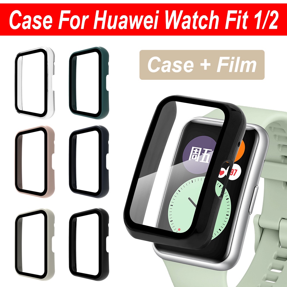 ภาพหน้าปกสินค้าเคสป้องกันหน้าจอ PC พร้อมฟิล์มกันรอย แบบเต็มจอ สําหรับ Huawei Watch Fit 2/1