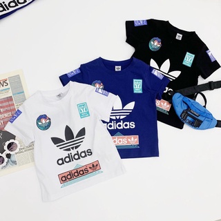 ADIDAS เสื้อยืดแขนสั้นลําลอง พิมพ์ลายตัวอักษร A Home แฟชั่นฤดูร้อน สไตล์เกาหลี สําหรับเด็กผู้ชาย และผู้หญิง 2022
