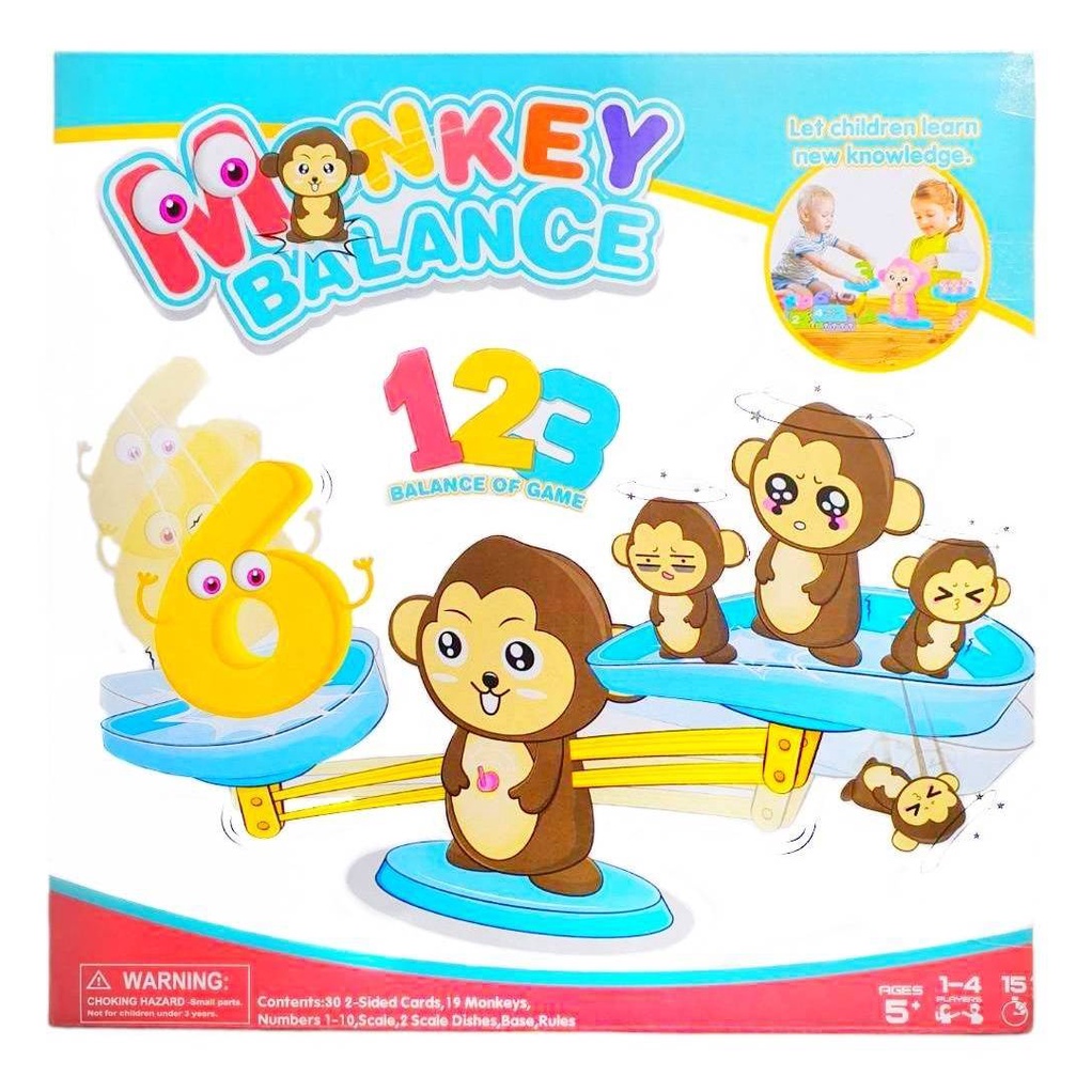 เกมลิงชั่งน้ำหนัก Monkey Balance พร้อมการ์ดคำถาม ของเล่นสอนนับเลข เกม ...