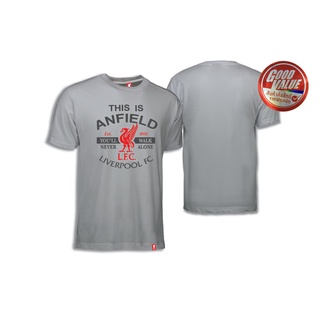 เสื้อยืด ลิขสิทธิ์แท้ Liverpool ลิเวอร์พูล T-shirts รุ่น LFC-020 สีเทา