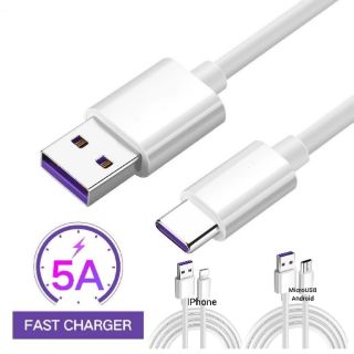 📌โปรแรง  ถึง2.2 📌 สายชาร์จเร็วUSB TYPE-C IOS Android/MicroUSB 5A fast charging cable wire ชาร์จไว supercharger