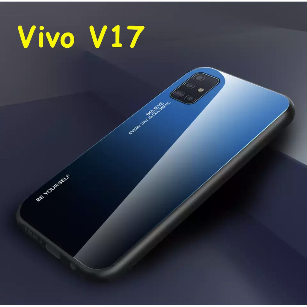 ส่งจากไทย-case-vivo-v17-เคสกระจกสองสี-เคสกันกระแทก-ขอบนิ่ม-เคสกระจกไล่สี-สินค้าใหม่