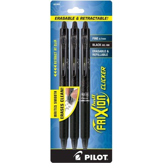 ปากกาลบได้นำเข้าจากอเมริกา PILOT FriXion Clicker Erasable, Refillable &amp; Retractable 3 Gel Ink Pens Great for Rocketbook