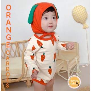 AM🦊Orange Carrot​ Newชุดบอดี้สูทพร้อมหมวกเเครอทส้มมาใหม่