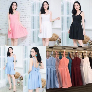 เดรสแต่งจีบ โบว์หลัง 👾 มีหลายสี เลื่อนดูภาพถัดไปน้าา 🔸FREE REG ❣