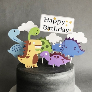 9 ชิ้น สุขสันต์วันเกิด เค้ก Topper การ์ตูนเมฆ ไดโนเสาร์ ตกแต่งเค้ก Topper คัพเค้ก ท็อปเปอร์อาหาร เลือกเด็ก ตกแต่งงานปาร์ตี้