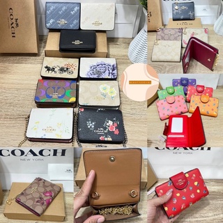 🟥หนังแท้🟥 MS เกรด 1:1 coach กระเป๋าสตางค์ใบสั้น กระเป๋าปั้มแบรนด์👛