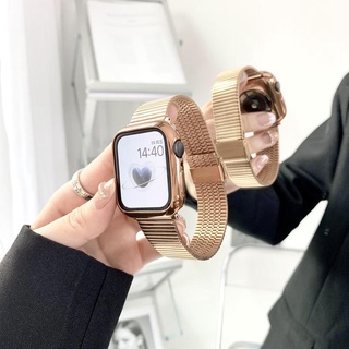 ภาพหน้าปกสินค้าเข้ากันได้กับ iwatch series 7654321Se สายนาฬิกาข้อมือ สเตนเลส + เคสป้องกัน Tpu แบบครึ่ง สําหรับ iwatch band case ซึ่งคุณอาจชอบสินค้านี้
