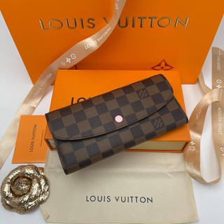 Louis vuitton wallet damier สีชมพู Grade vip Size 19cm  อปก.fullboxset
