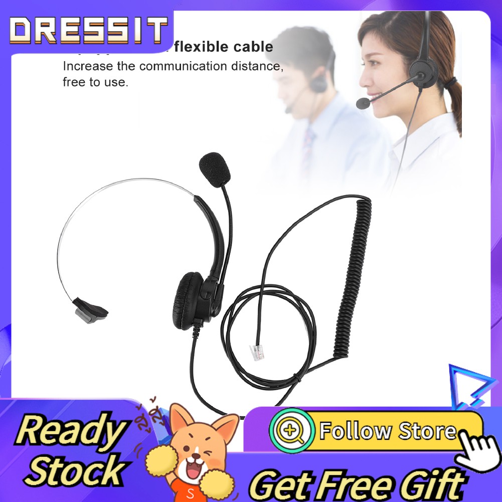 [Ready now] Wired Headphone Telephone Headset Landline Phone Call