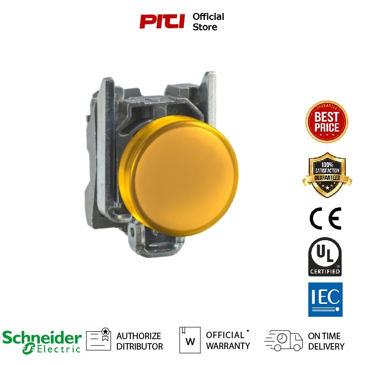 Schneider XB4BVB5 orange 22mm universal LED plain lens 24V AC/DC, Pilot ...