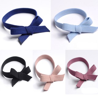 Solid butterfly tied hair rubber band and hairband sold one by one