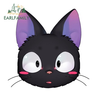 Earlfamily สติกเกอร์ฉลาก ลายหัวแมว JDM กันรอยขีดข่วน สําหรับติดตกแต่งรถยนต์ สเก็ตบอร์ด 13 ซม. x 12.8 ซม.