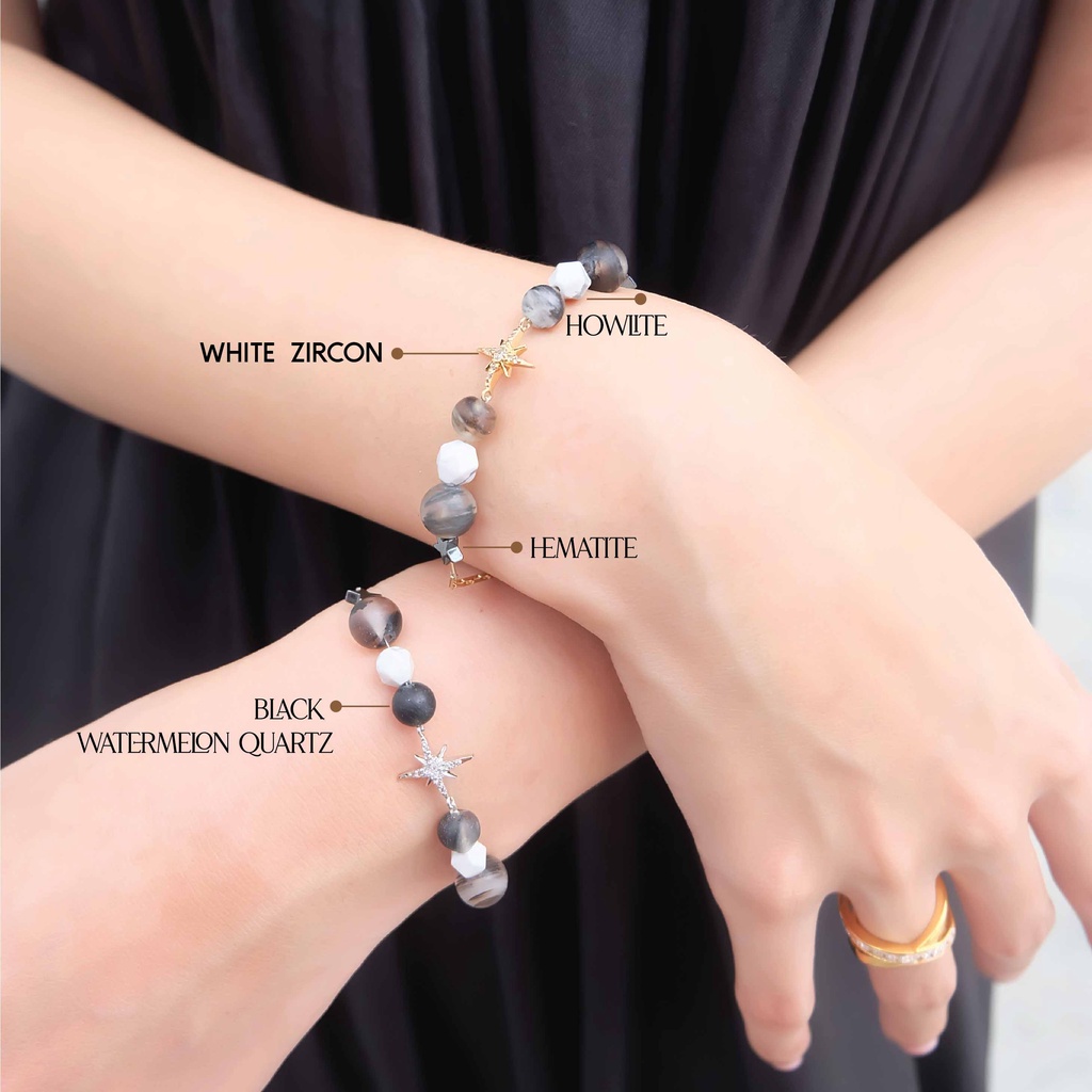 a-cemi-fortune-star-white-zircon-x-howlite-matted-black-bracelet-สร้อยข้อมือพลอยแท้-เพทายขาว-หินนำโชค-ชุบทอง-18k