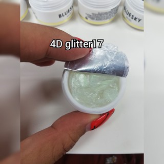 สีเจล เจลปั้น 4D Bluesky gel polish 4D gel-Glitter 17 สีขาว