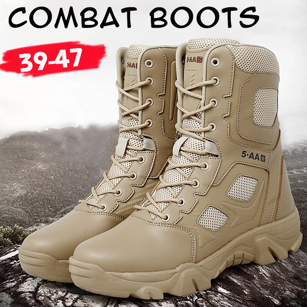 ภาพหน้าปกสินค้าMilitary Tactical Bootsรองเท้าเดินป่ากันน้ำ รองเท้าบู๊ทหนั Waterproof Hiking Combat