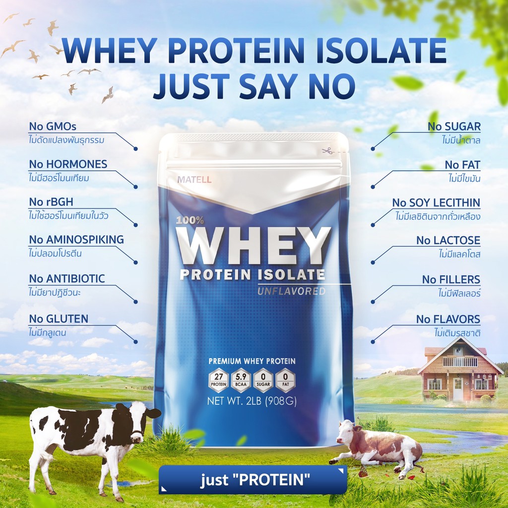 ภาพสินค้าMATELL Whey Protein Isolate เวย์ โปรตีน ไอโซเลท ขนาด Non Soy ซอย ลดไขมัน เพิ่มกล้ามเนื้อ ผสม Collagen จากร้าน matell บน Shopee ภาพที่ 2