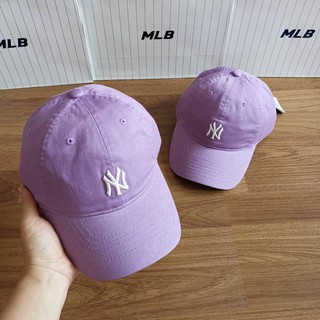 หมวก MLB cap โลโก้ NY ตรงกลางอันเล็ก สีม่วง 💜💜