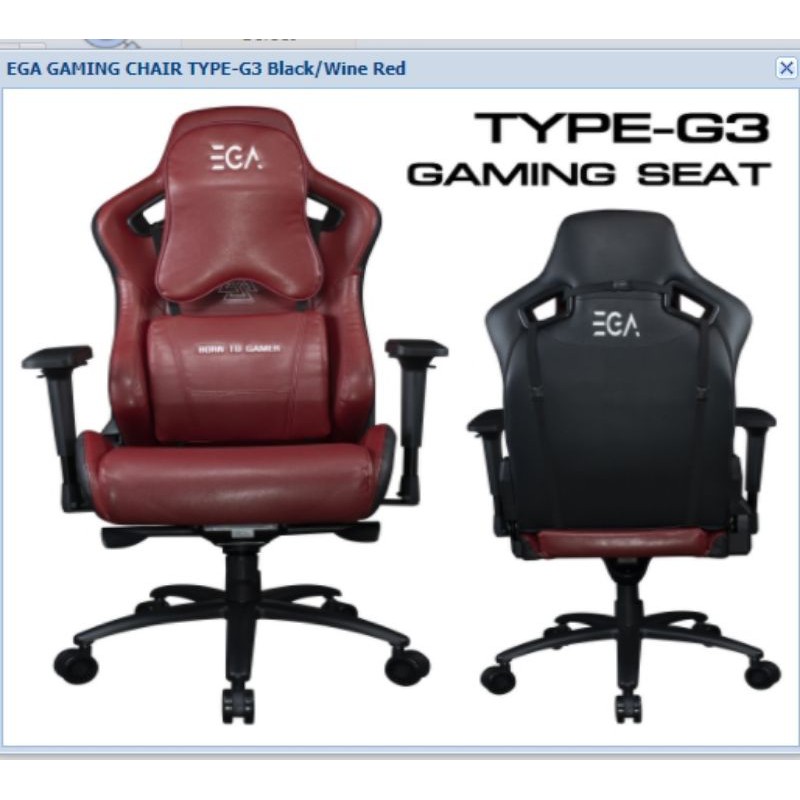ภาพสินค้าเก้าอี้เกมมิ่ง/ นั่งทำงานEGA GAMING Chair ( เก้าอี้เล่นเกม ) GSEAT TYPE-G3 รับน้ำหนักได้ถึง 200 KG BLACK /RED ประกัน 1ปี จากร้าน hpbyiqink บน Shopee ภาพที่ 2