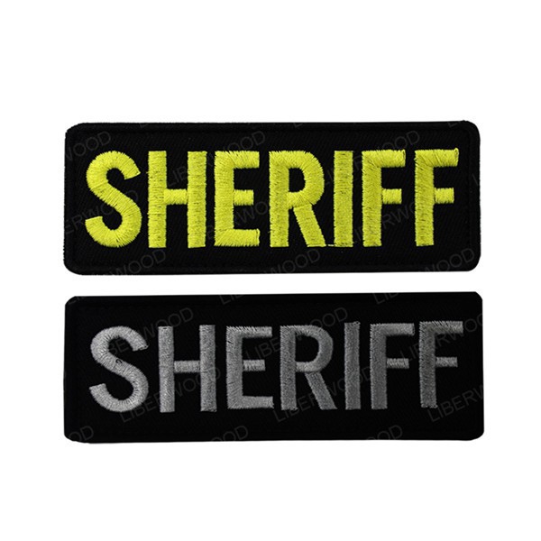 law-enforcement-sheriff-แผ่นป้ายผ้าสําหรับเย็บปักตกแต่งเสื้อผ้า