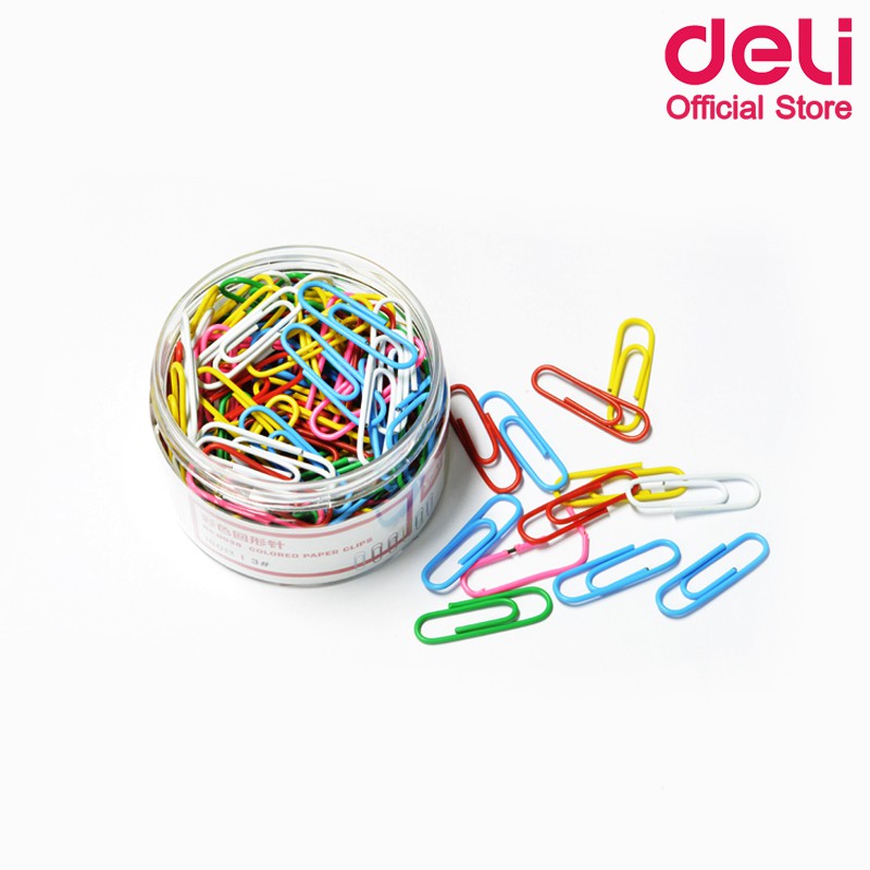 deli-0038-paper-clip-ลวดสีเสียบกระดาษ-แพค-160-ชิ้น-ลวดเสียบกระดาษ-คลิปเสียบกระดาษ-คลิปหนีบกระดาษ-อุปกรณ์สำนักงาน-เครื่อง