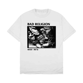 เสื้อยืดสีดำอินเทรนด์Rockerstar เสื้อยืดเด็ก ลาย Band BAD RELIGION 80-85S-4XL