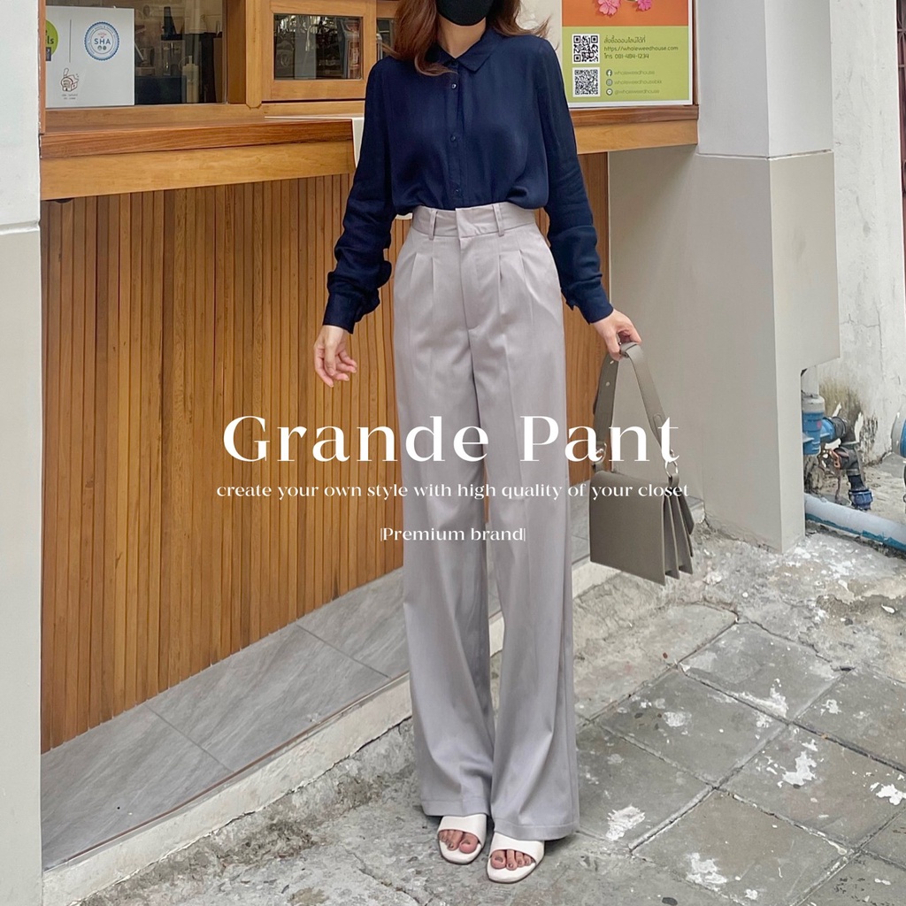 grande-pant-premium-quality-กางเกงขากระบอกใส่แล้วสูงเพรียว-ทำจากเนื้อผ้า-rayon-poly-spandex-เนื้อผ้าจะมีความหรูดูแพง