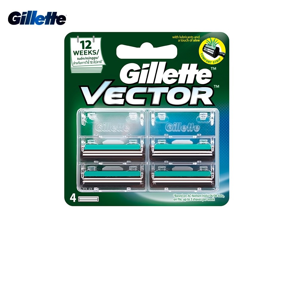 ภาพหน้าปกสินค้าGillette ยิลเลตต์ เวคเตอร์ Vector  ใบมีดโกนหนวด สำรอง แพ็ค 4 ชิ้น P&G จากร้าน pg_official_store บน Shopee