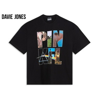 DAVIE JONES เสื้อยืดโอเวอร์ไซส์ เอ็กซ์ตร้า พิมพ์ลาย สีดำ WA0148BK Graphic Print Oversize Extra T-Shirt in black