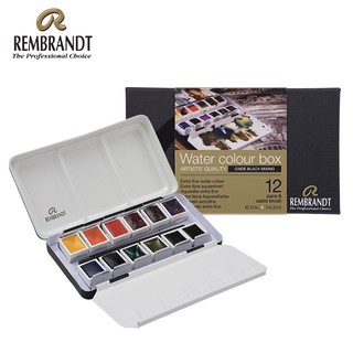 REMBRANDT สีน้ำเค้ก DUSK 12สี (RWC SET METAL 12 PANS DUSK)