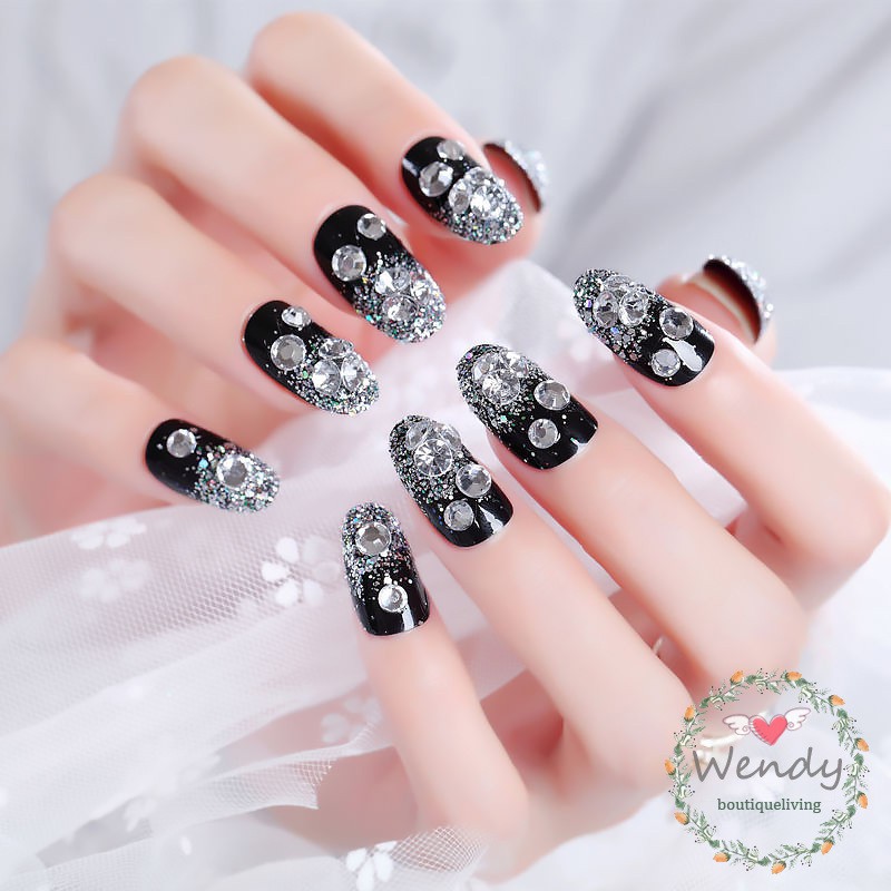 24pcs-3d-bling-nail-art-jewelry-glitter-rhinestone-decor-nail-tips-black-fake-nails
