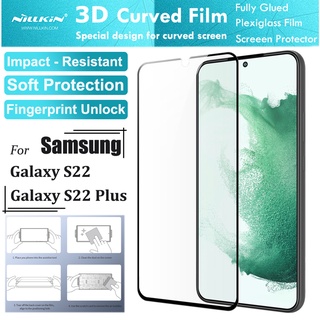 Nillkin ฟิล์มกระจกกันรอยหน้าจอ แบบนิ่ม ยืดหยุ่น กันกระแทก สําหรับ Samsung Galaxy S22 S22+ Plus 5G 2 ชิ้น