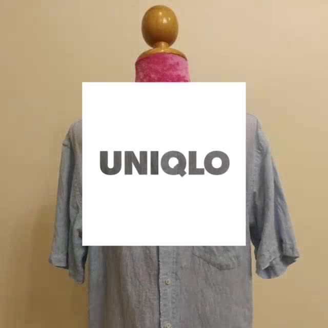 uniqlo-brand-2nd-hand-เสื้อเชิ้ตแขนสั้นผ้าลินิน-linen-100-size-l-แท้มือสองกระสอบนำเข้า